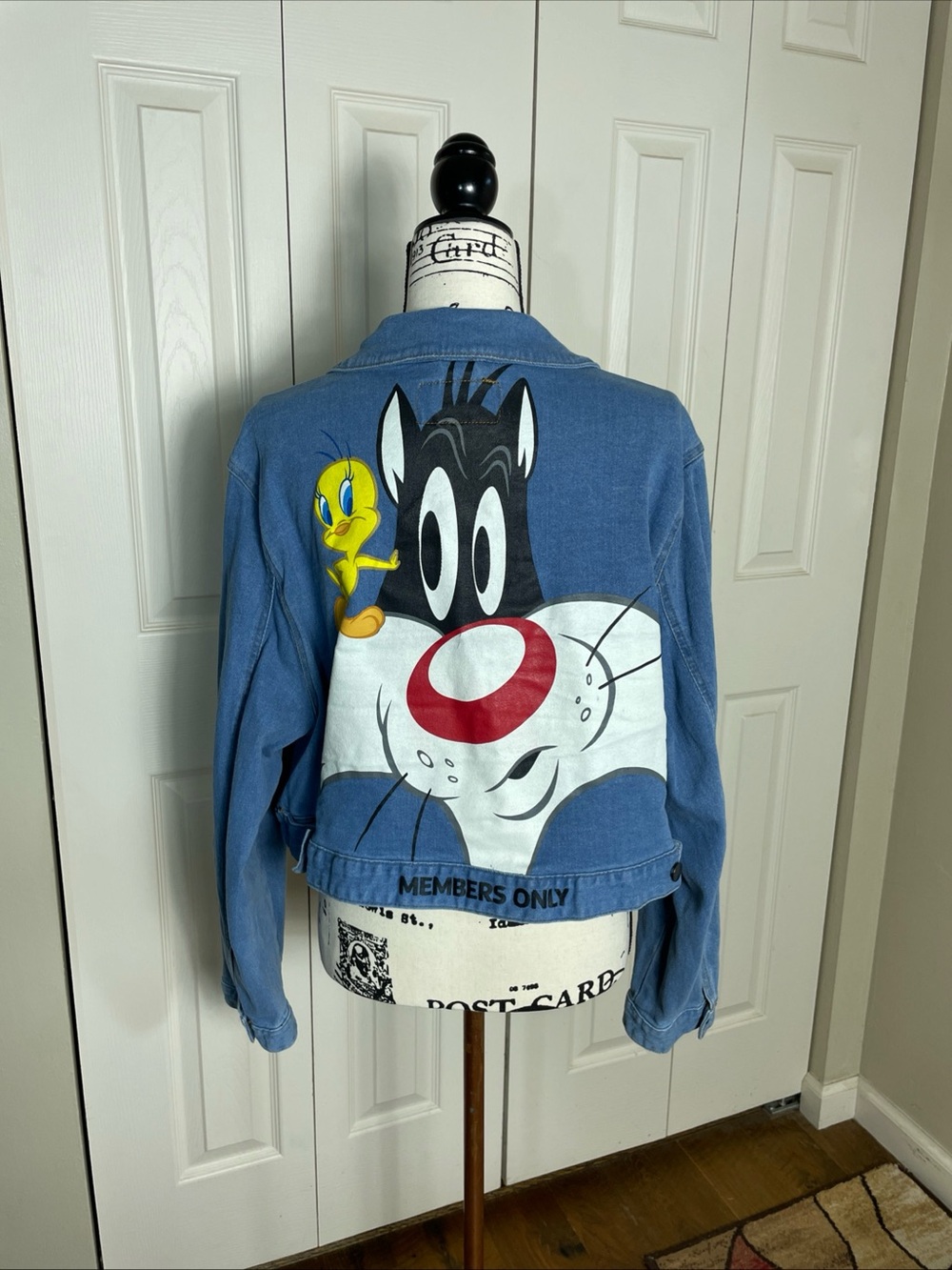 MEMBERS ONLY DISNEY Looney Tunes SYLVESTER & TWEETY BIRD DENIUM JEAN JACKET 2X